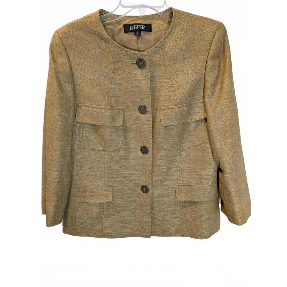 Kasper Women's Beige Skirt Suit Set - Blazer and Pencil Skirt
